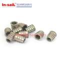 Hexagon Slotted Flat Head Threaded Insert Nuts for Wood